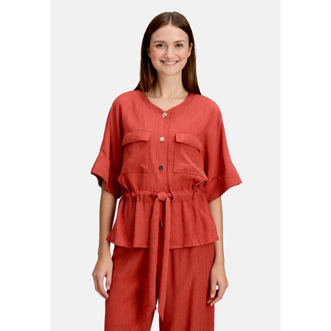 Veste casual à poches rouge foncé <span itemprop=