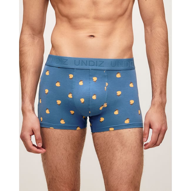Boxer en coton avec imprimé canard cowboy REPEATIZ DUCKC bleu <span itemprop=
