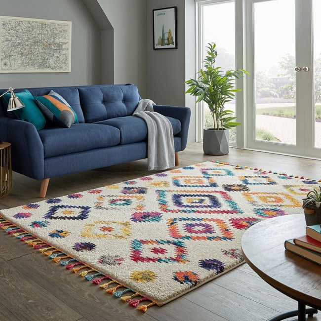 Tapis style berbere BOHEMIA Couleur multicolore <span itemprop=