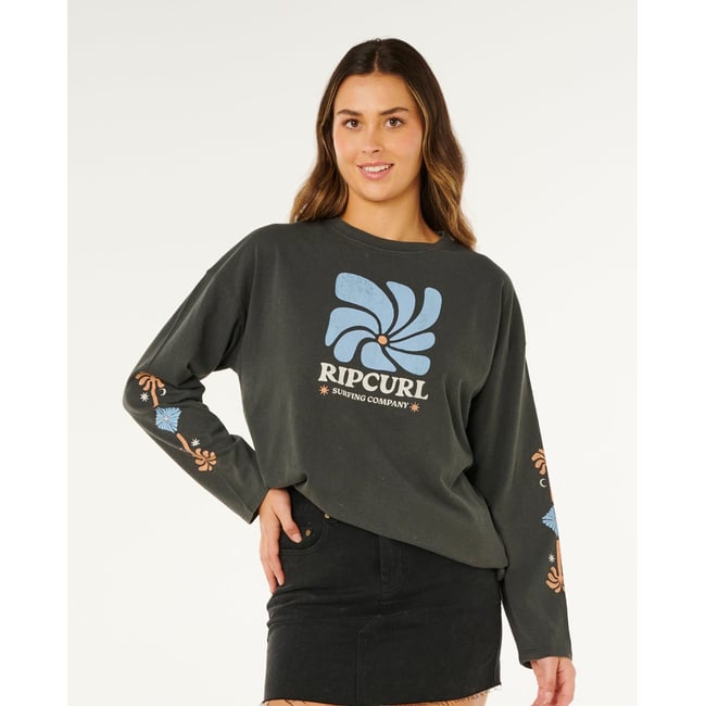 T-shirt à manches longues Heritage Pacific COAST washed black <span itemprop=