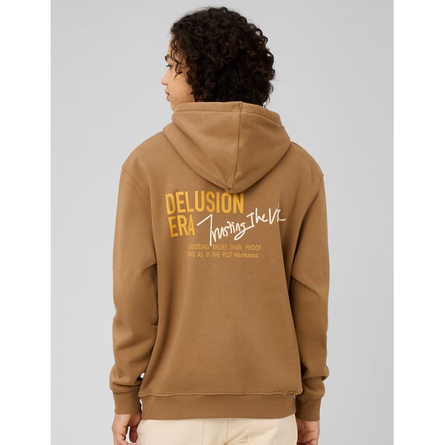 Sweat imprimé devant/dos camel <span itemprop=