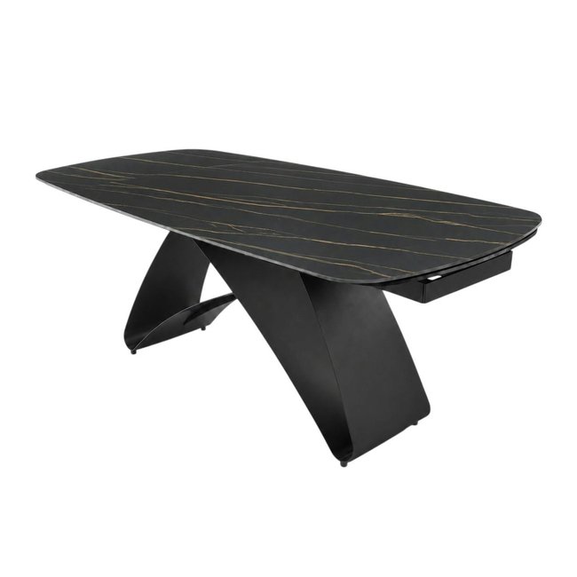 Table design en céramique, plateau extensible 8 / 10 places LORA - PIER IMPORT