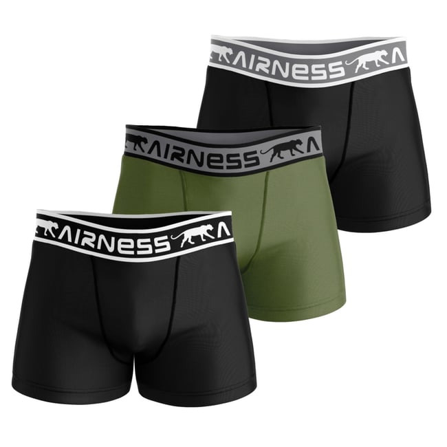 Lot De 3 Boxers Coton noir/gris foncé/kaki <span itemprop=