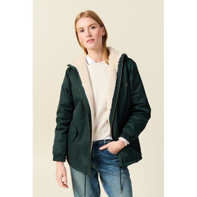 Parka réversible vert <span itemprop=