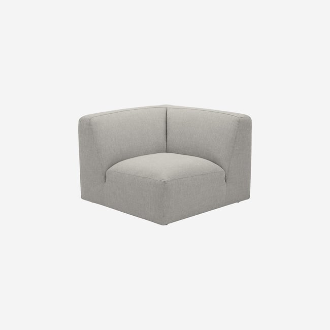 Fauteuil d'angle en tissu CREMI Couleur gris <span itemprop=