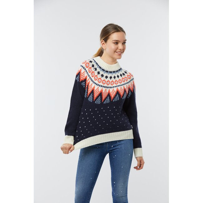 Pull laine  CLIVER bleu marine <span itemprop=