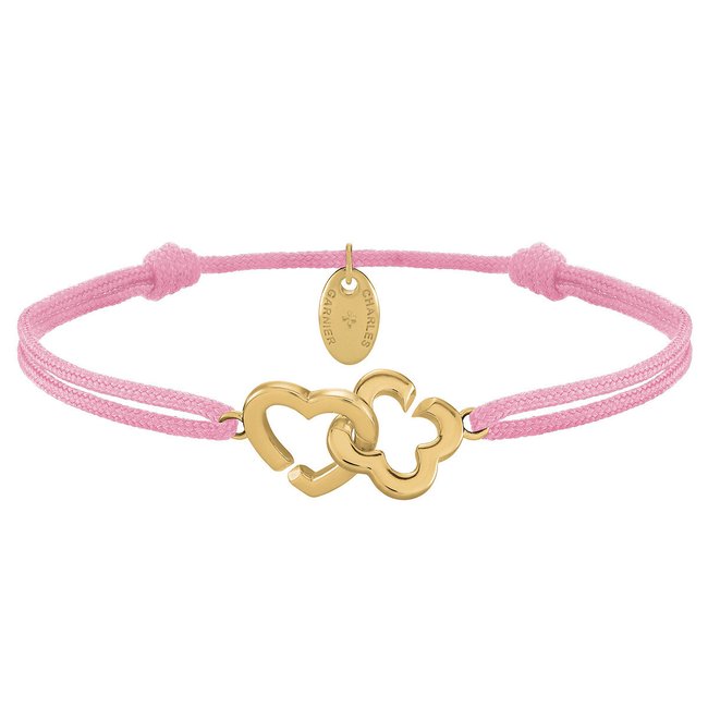 PASSION Heart and Clover Intertwined Bracelet in Golden Silver, gold-coloured, CHARLES GARNIER