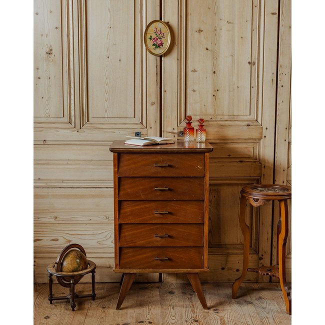 Chiffonnier en bois Valery N°94 - Bon état Couleur bois foncé <span itemprop=