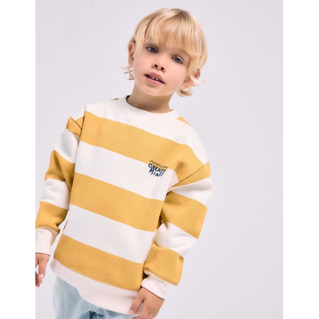 Sweat en coton peigné à rayures et imprimé - ZIPPY