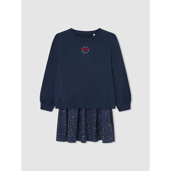 Vestido com mangas compridas, 2 em 1 marinho <span itemprop=