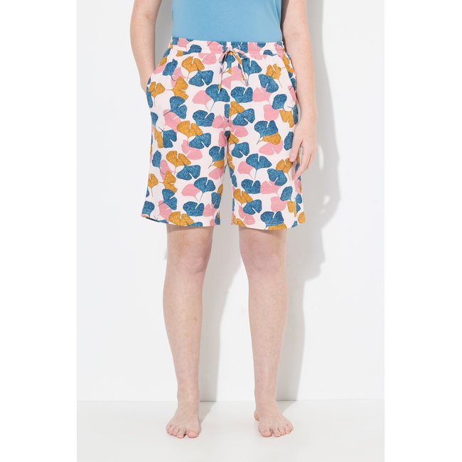 Short de pyjama, gingko, jambes larges rose clair <span itemprop=
