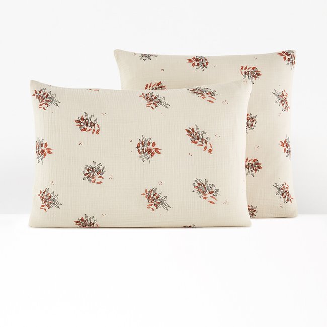 Funda de almohada de gasa de algodón, Monceaux estampado viento del oeste <span itemprop=