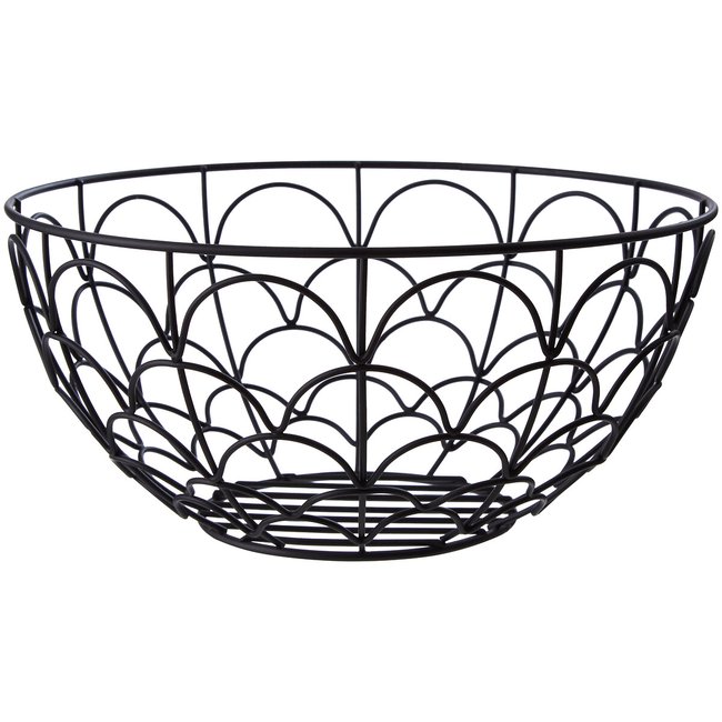Wire Fruit Basket in Matte Black Finish, black, SO'HOME