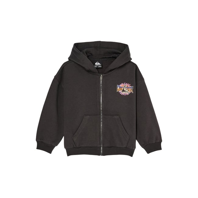 Sweat capuche zippé FAKIE POP noir tarmac <span itemprop=