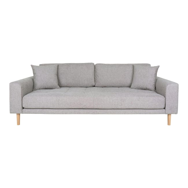 Canapé droit moderne en tissu AMSTERDAM Couleur gris clair - 3 places <span itemprop=