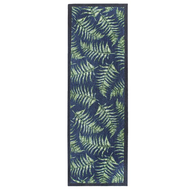Fern Leaves Runner, navy/green, MY MAT