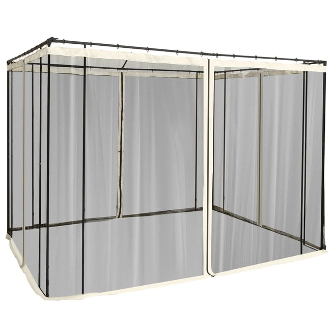 Moustiquaires pour gazebos Nylon Noir noir et crème <span itemprop=