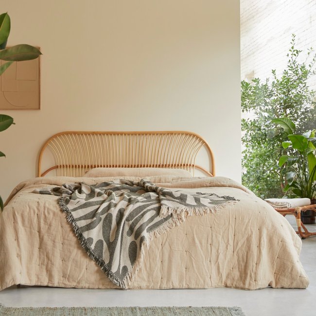 Tête de lit en rotin 180 cm COLETTE Couleur naturel <span itemprop=