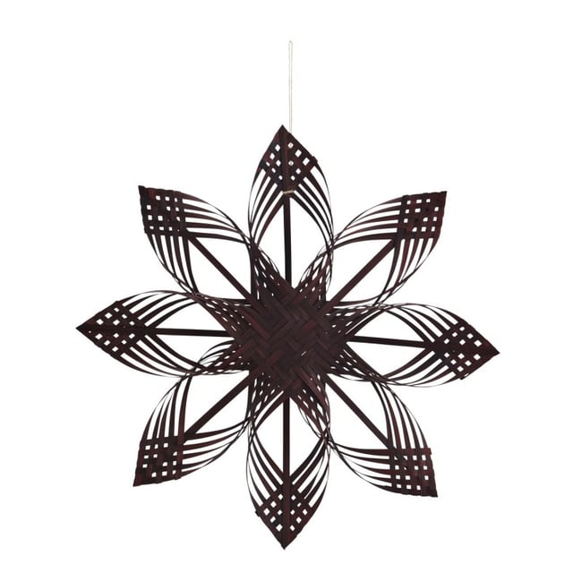 Etoile décorative noël à suspendre bambou Couleur rouge bordeaux <span itemprop=
