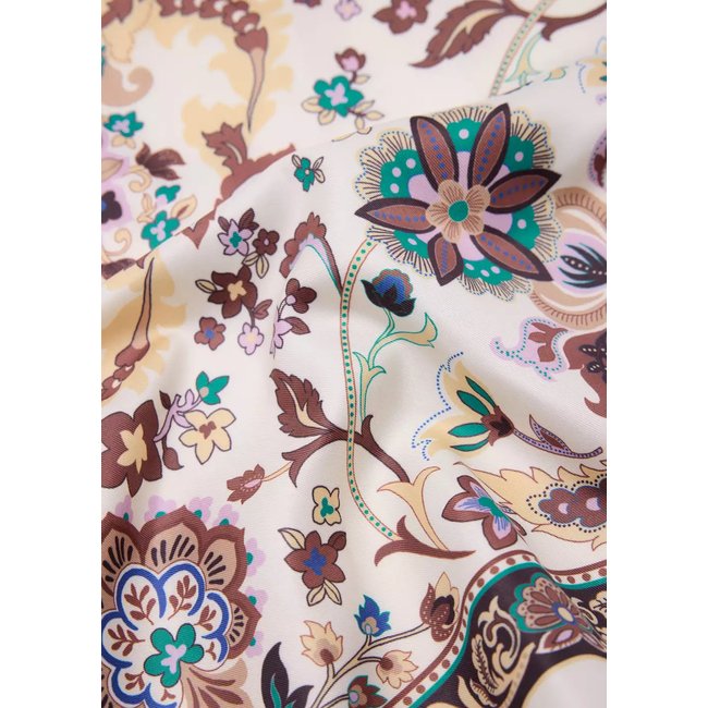 Foulard à fleurs écru <span itemprop=