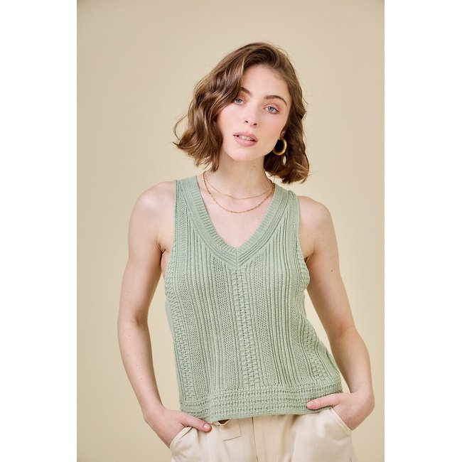 Top in maglia verde acqua SEE U SOON