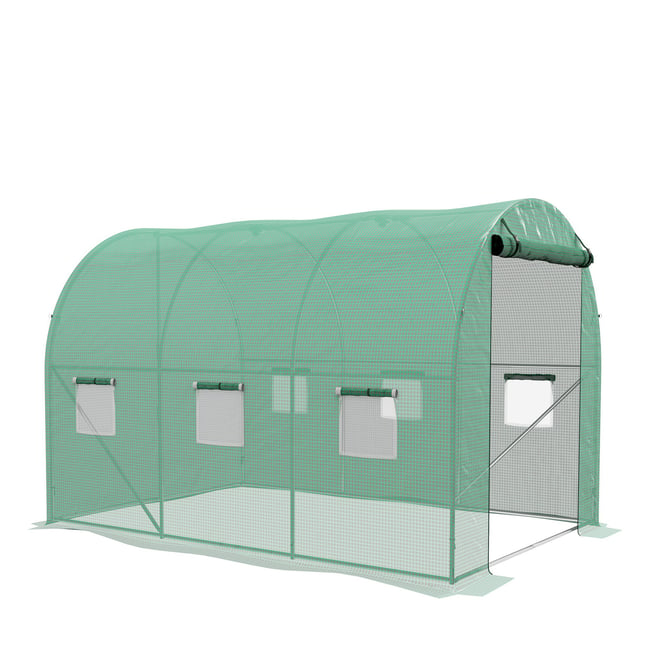 Serre en tunnel PE Vert - OUTSUNNY