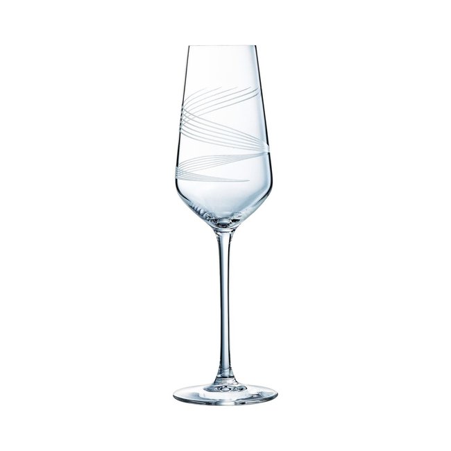 4 flûtes à champagne 21cl Intense - Cristal d'Arques - Cristallin moderne Couleur transparent <span itemprop=