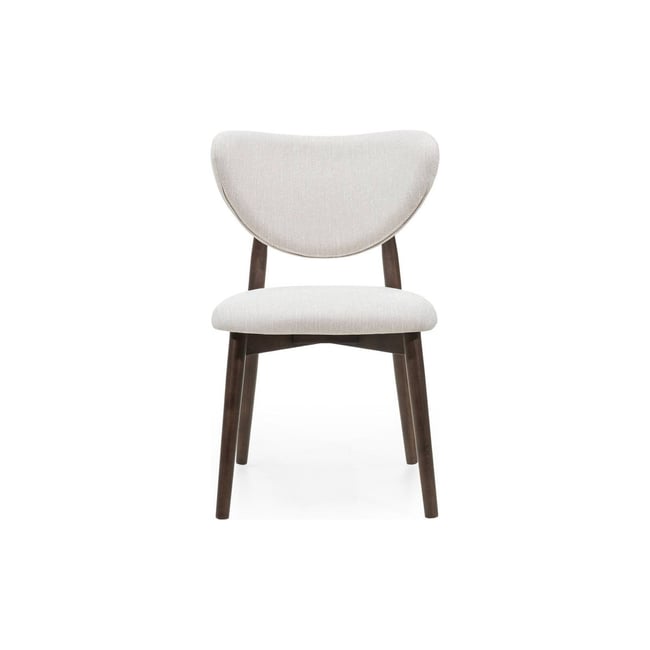 Chaise de salle à manger collection JULIETTE Couleur beige et noyer <span itemprop=