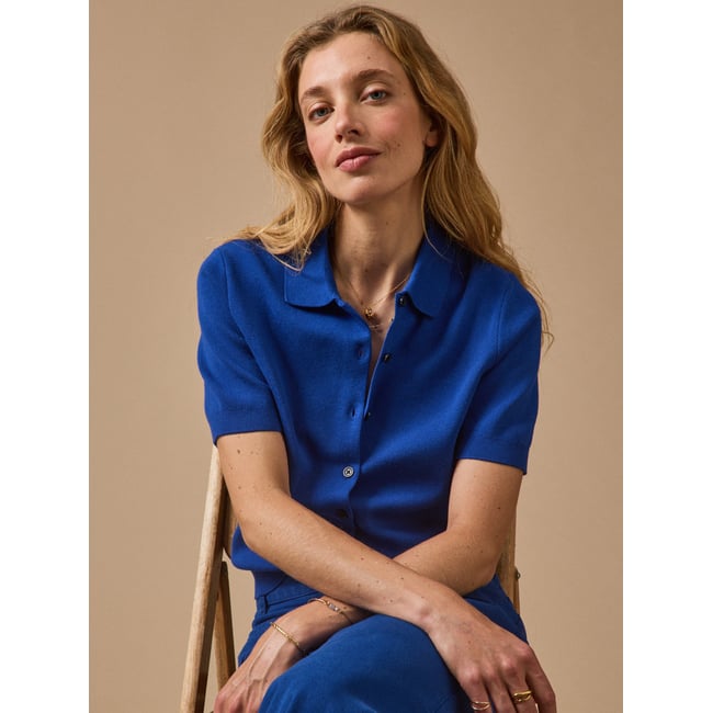 Gilet col polo  coton biologique outremer <span itemprop=