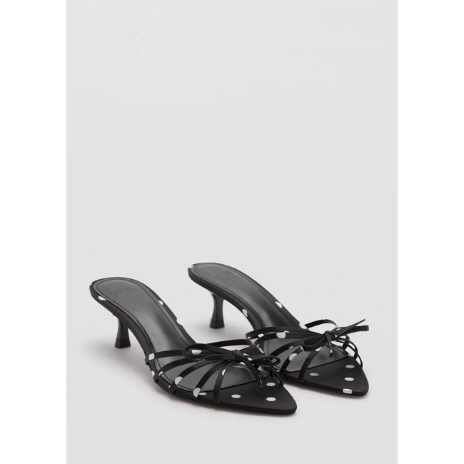 Sandales à talons détail nœud noir <span itemprop=