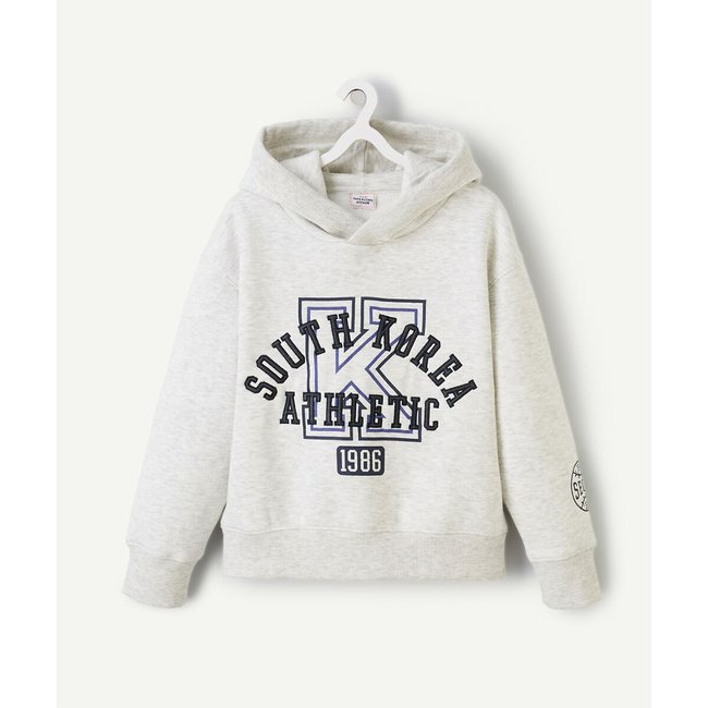 Sudadera con capucha de felpa marfil <span itemprop=