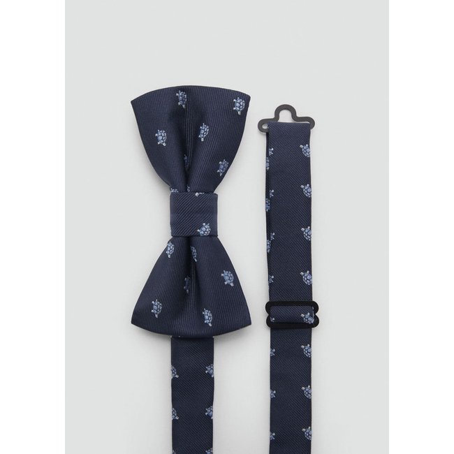 Nœud papillon imprimé bleu marine foncé <span itemprop=