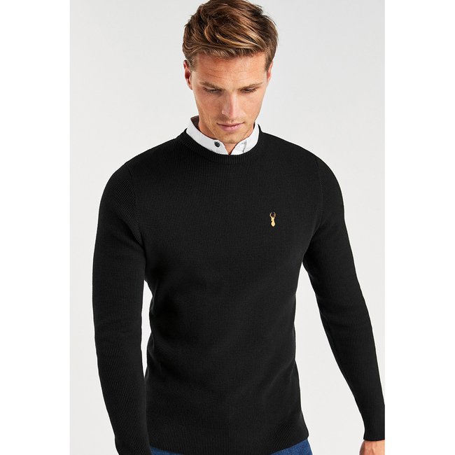 Pull Avec Col De Chemise Oxford Intégré noir <span itemprop=