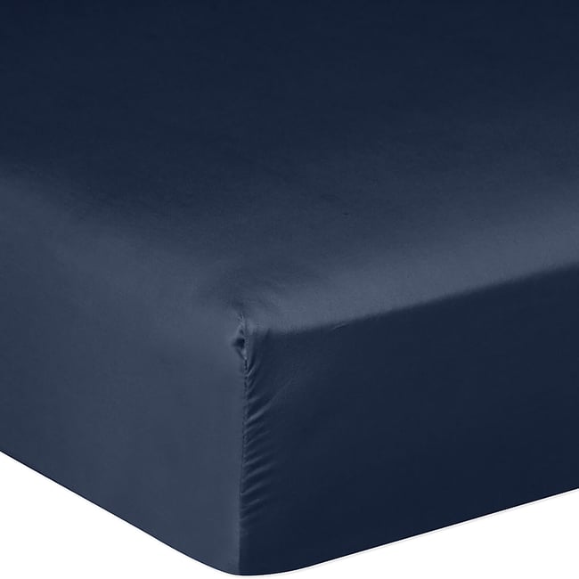 Drap housse en satin de coton lavé bonnet 30 cm uni, DESIR - BATON ROUGE