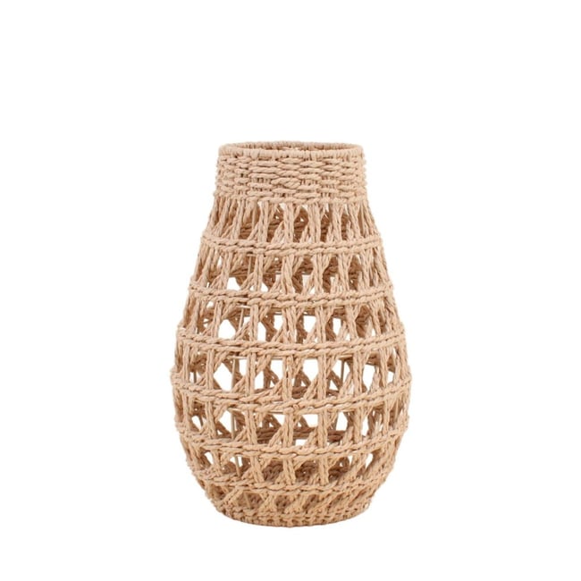 Lanterne en corde 37cm Couleur beige <span itemprop=