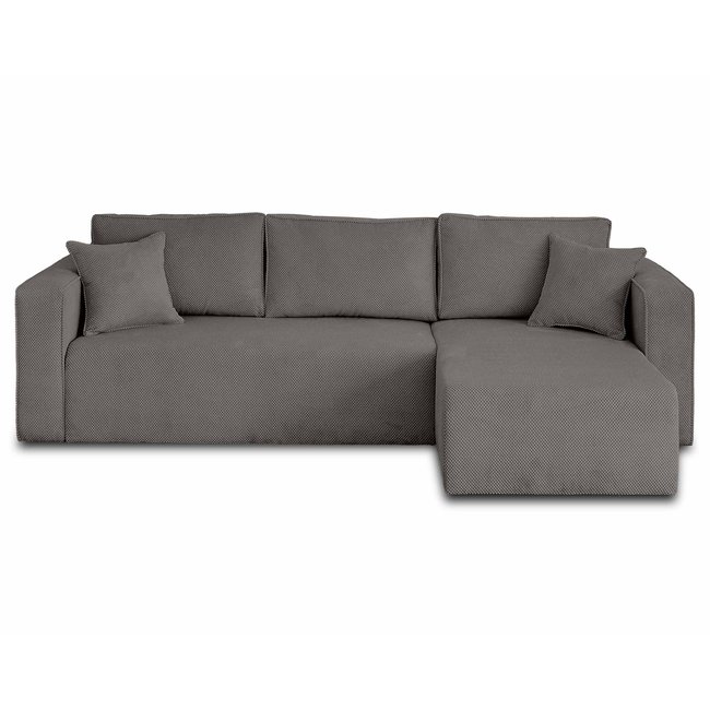 Canapé d'Angle Convertible en Velours texturé 4 places - TOPAZE - LISA DESIGN