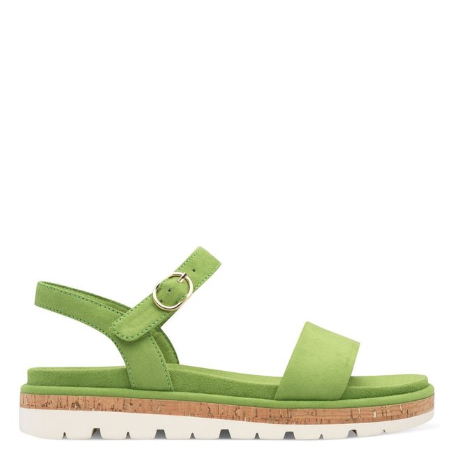 Sandale plate vert kaki <span itemprop=