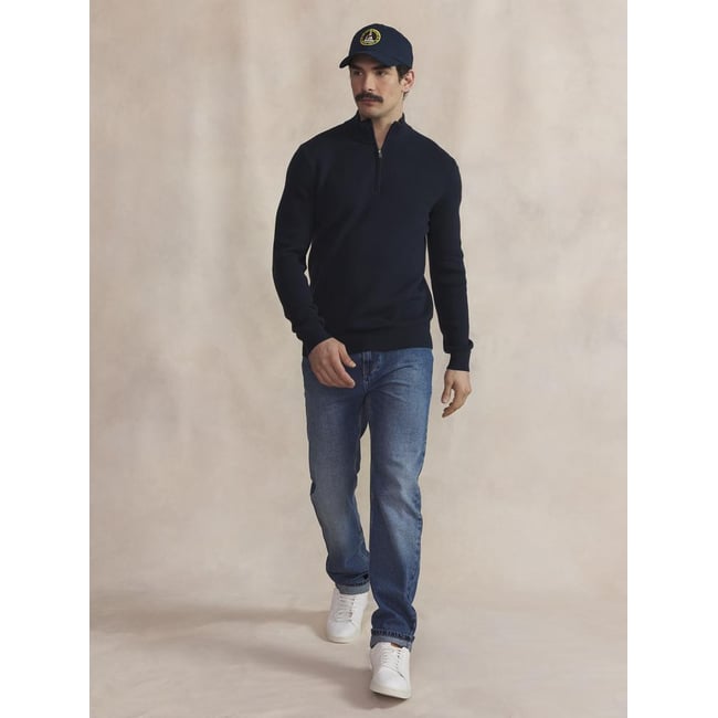Pull col camionneur NOUVICAM marine <span itemprop=