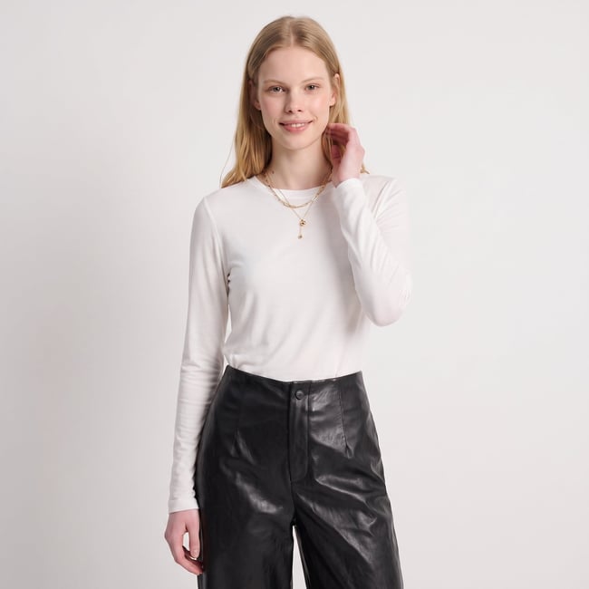T-shirt coupe ajustée col rond et manches longues MIREA - ARTLOVE