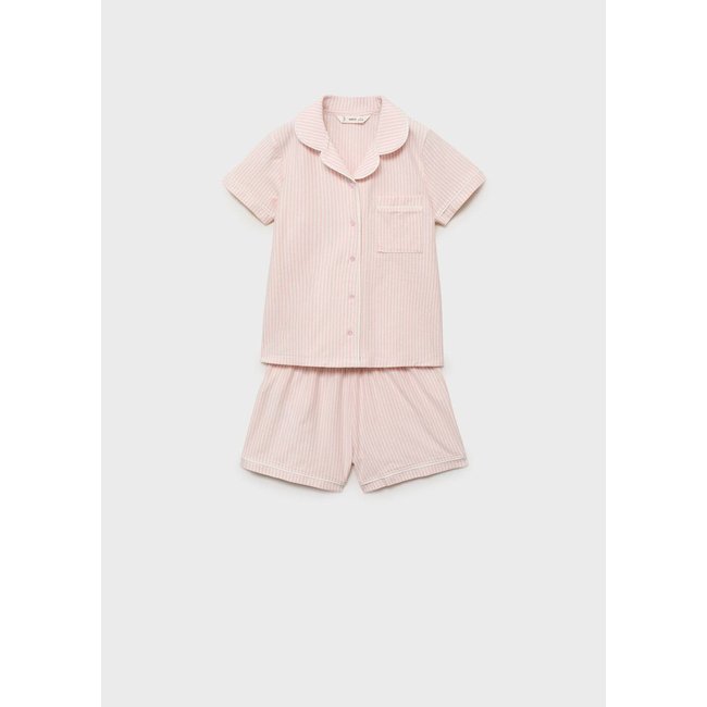 Pyjama court rayures rose <span itemprop=