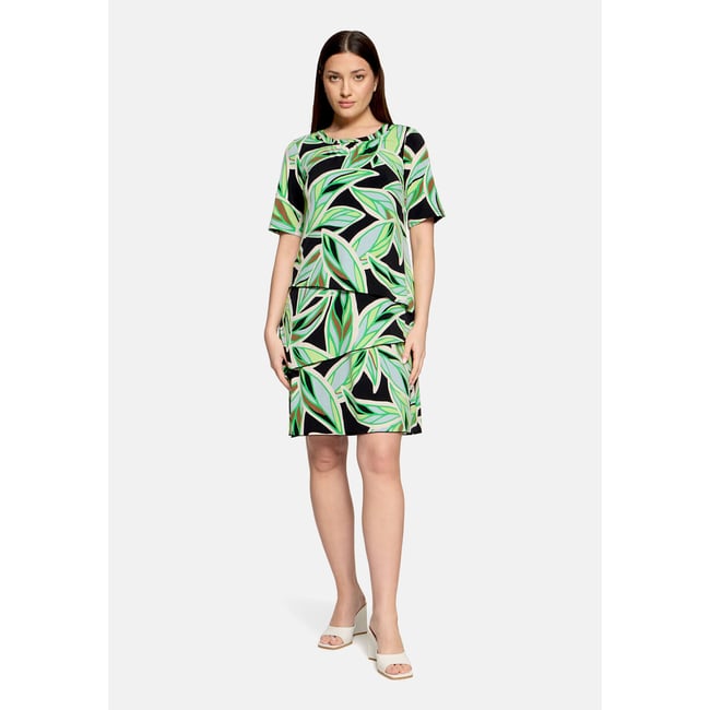 Robe à volants manches courtes green/cream <span itemprop=