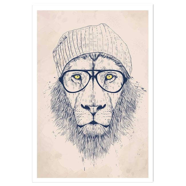 Affiche enfant lion - HEXOA