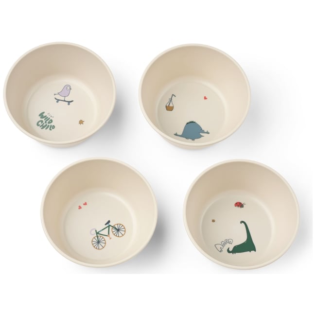 Lot de 4 gobelets Cees Couleur ecru, vert, bleu <span itemprop=