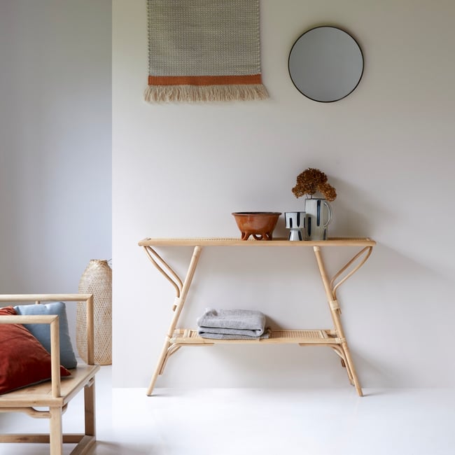 Console en Rotin massif, MARIUS Couleur naturel <span itemprop=
