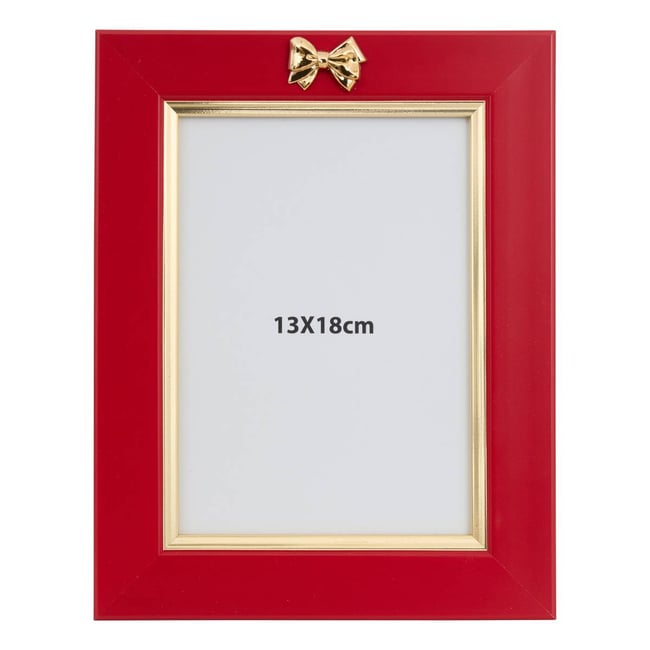CADRE ROUGE NOEUD 13X18 Couleur rouge <span itemprop=