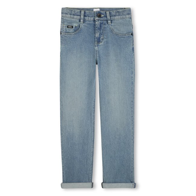 Pantalon denim double stone+bleach <span itemprop=