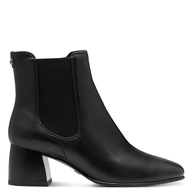 Bottines chelsea à talon noir mat <span itemprop=