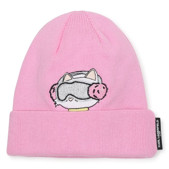Bonnet en tricot pink frosting <span itemprop=