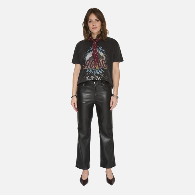 Pantalon THE LINDA LEATHER black <span itemprop=