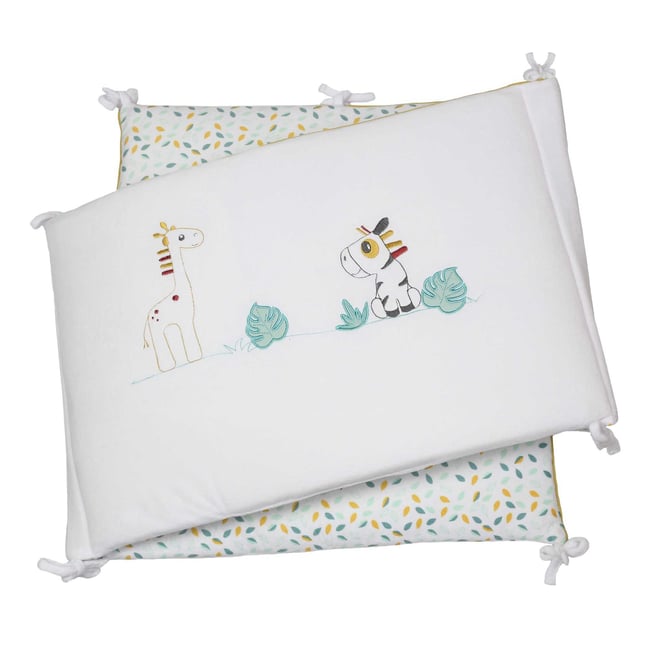 Tour de lit - zèbre et girafe verde <span itemprop=
